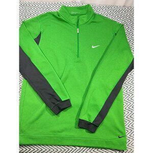 Nike Golf Therma-Fit Green & Black 1/4 Zip Pullover Sweatshirt L Men's